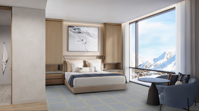 Mockup of a room with a view of the mountains in The Observatory Sun Valley, A Viceroy Resort