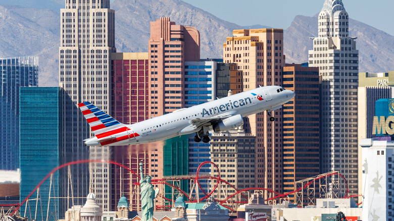 American Airlines flight in Vegas