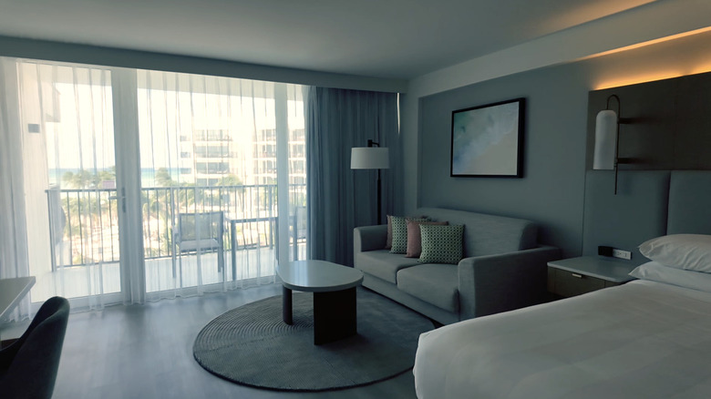 A newly renovated room in the Aruba Marriott