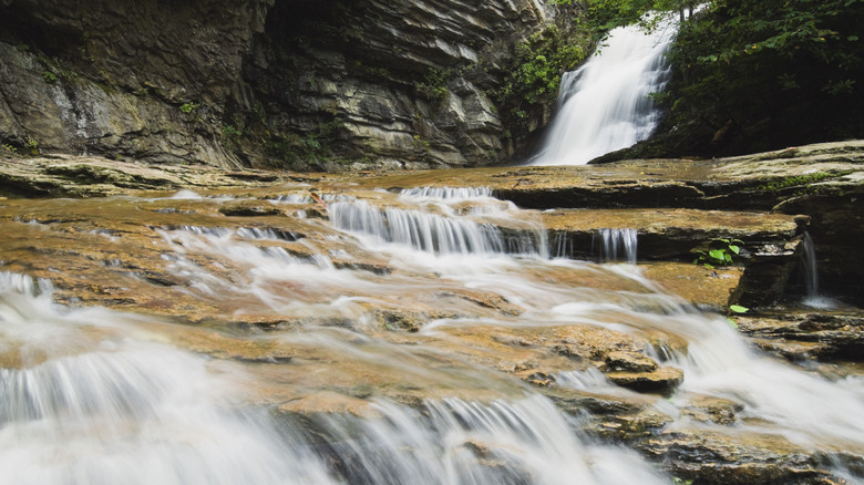 Lower Cascade waterfalls at Hanging Rock State Park