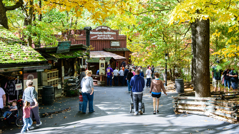 People walking through Silver Dollar City