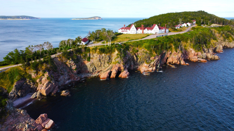 Keltic Lodge set on a rocky promontory in Cape Breton, Nova Scotia