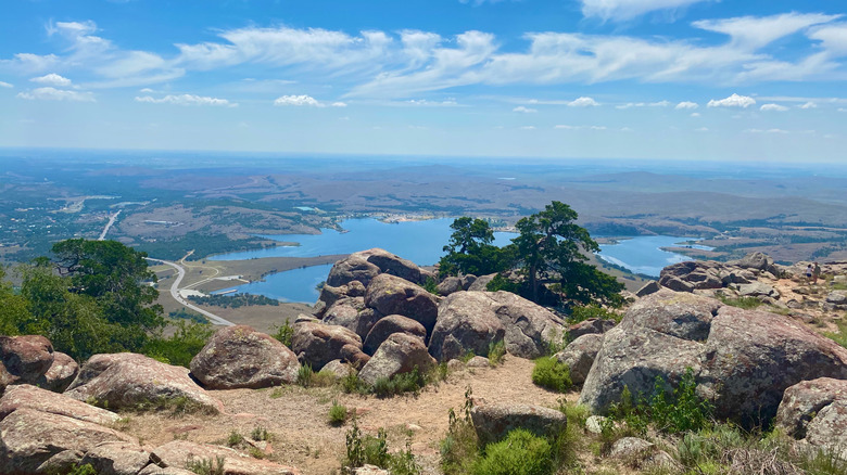 lake and rocks in Wichita Mountains Wildlife Refuge
