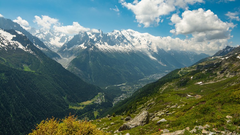 snowy peaks and valleys in Alps