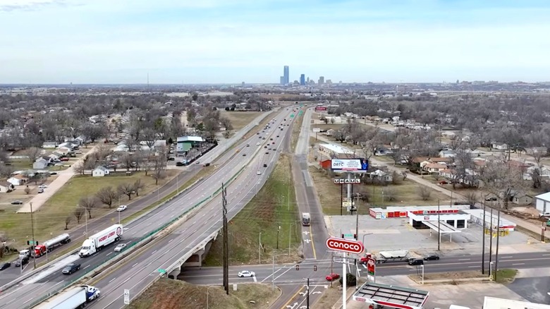 View of Del City with Oklahoma City in the distance