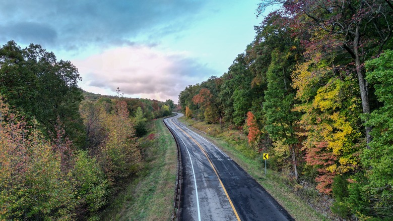 Road leading through Lake Fort Smith State Park