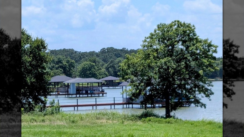 Docks and trees at Richland-Chambers Reservoir