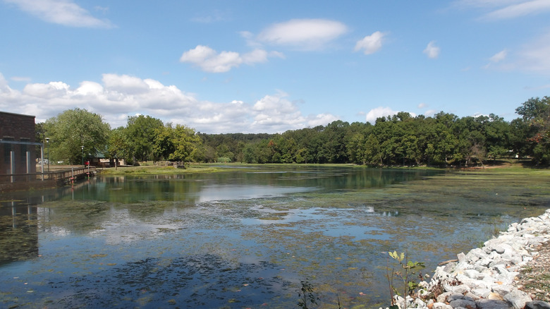 a look at the waters at Mammoth Springs State Park