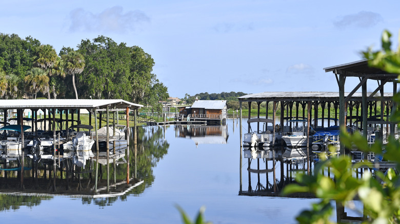 Wooden boat docks on Florida's St. John's River
