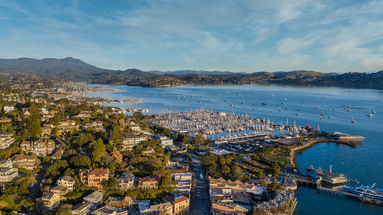 Aerial view of Sausalito, CA