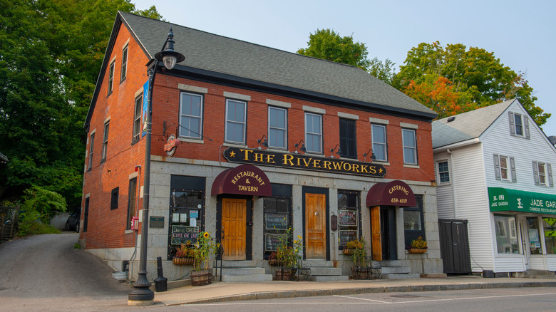 The Riverworks brick and granite facade Newmarket, NH