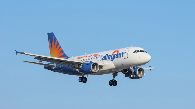 An Allegiant Air plane mid-air