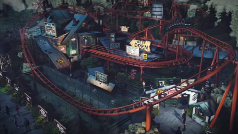 A screenshot of Werewolf Gorge at Six Flags Fiesta Texas