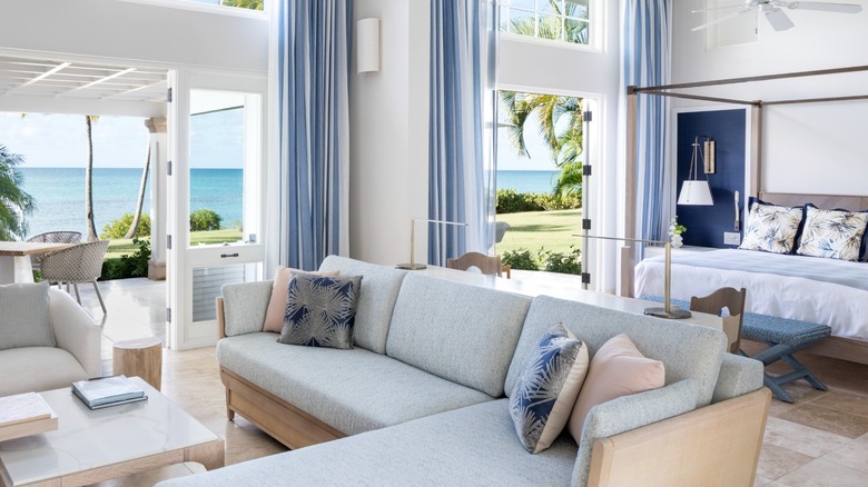 Inside a Beachside Suite at Jumby Bay Island