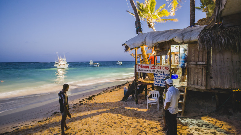 Fishing excursion stand in Dominican Republic