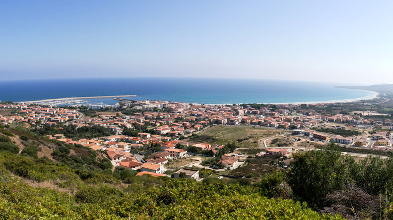 Aerial view of the town of La Caletta