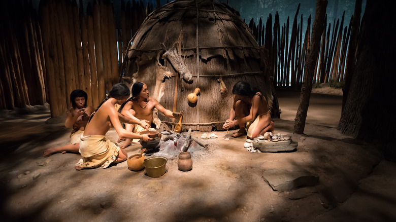 One of the highlights of the Pequot Museum is a recreated 16th-century village