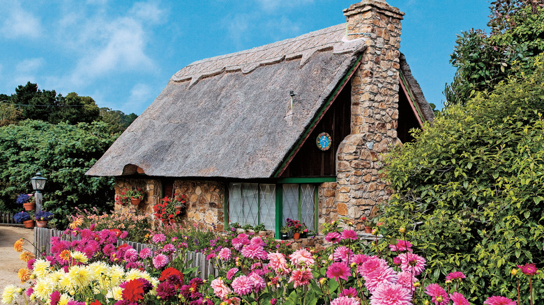 Fairytale cottage and flowers in Carmel-by-the-Sea, California