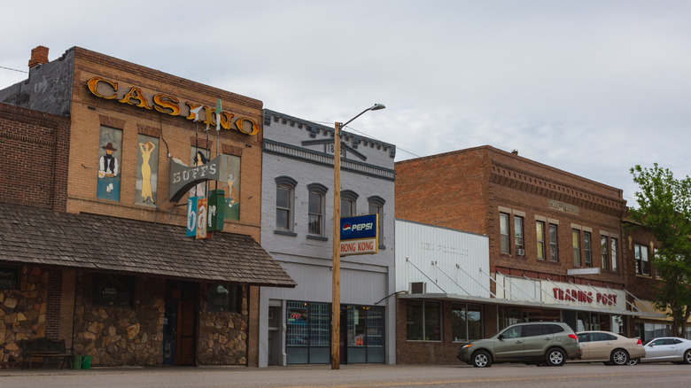 Row of historic buildings ground Forsyth historic district