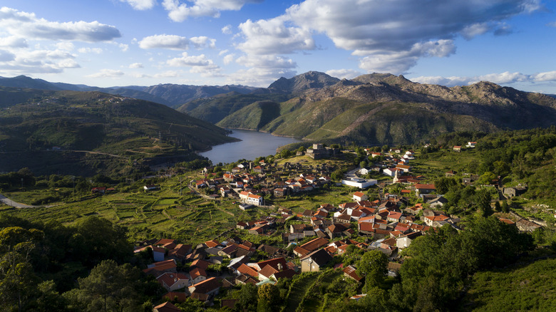 View of historic village of Lindoso