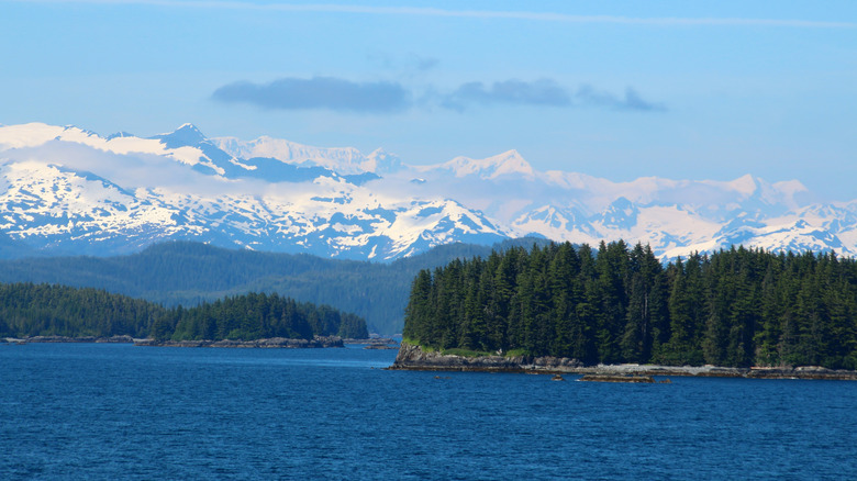 Coast and mountains seen from Prince William Sound
