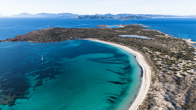 Blue water white sand S'Alga Beach