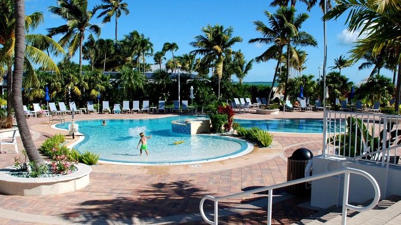 The pool area at the Islander Resort