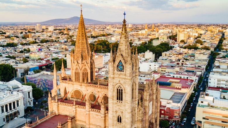 Aerial view of Guadalajara church