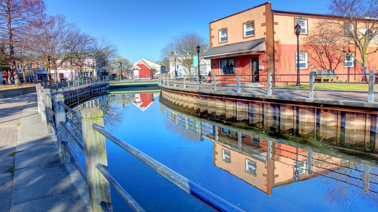 scenic view of the Mispillion river in Milford, Delaware