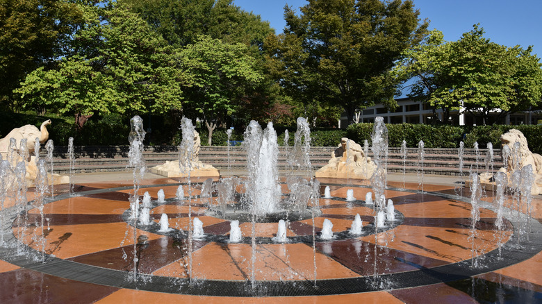 The interactive fountain at Coolidge Park in Chattanooga