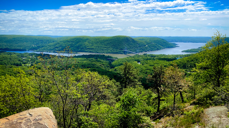 The view of the Hudson River from the top of Popolopen Torne