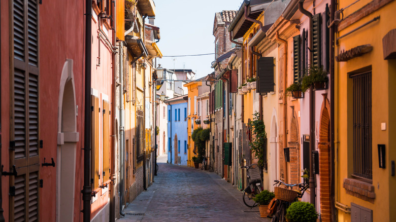 Picturesque street of Rimini, Italy