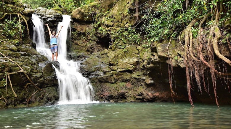 Woman at Kalauao Falls