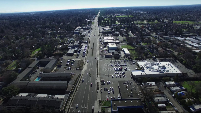 Drone shot of Citrus Heights in California
