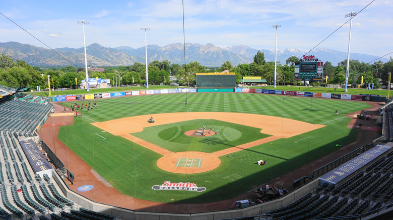 Interior of Smith's Ballpark in Salt Lake City