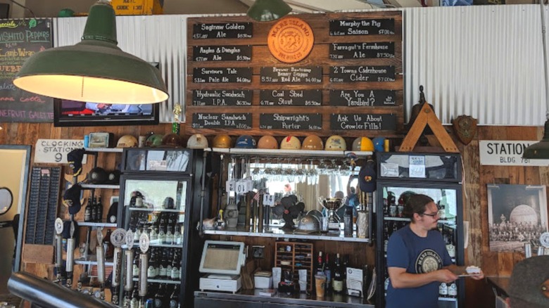 Bartender serving food at the bar located on the Vallejo Ferry