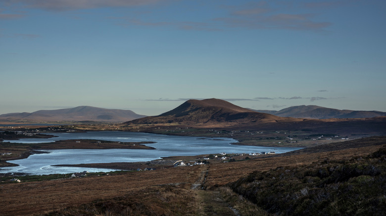 An aerial view of Blacksod Bay from Achill Island