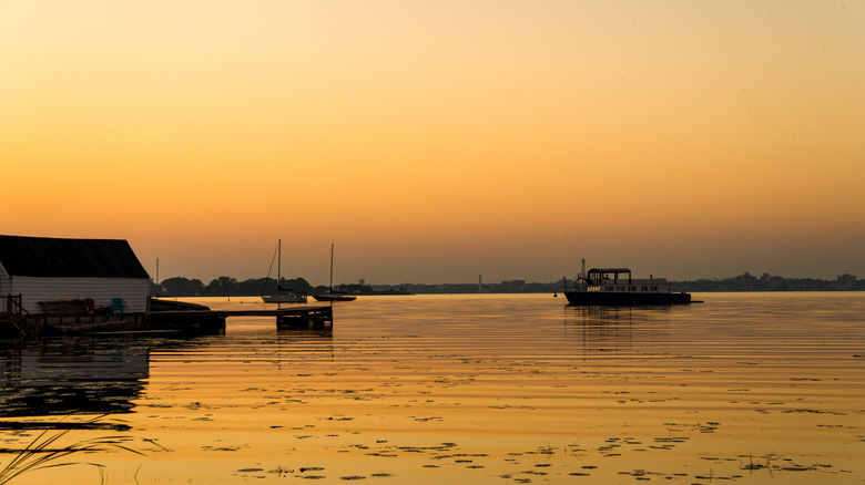 An autumn sunset over Wolfe Island.