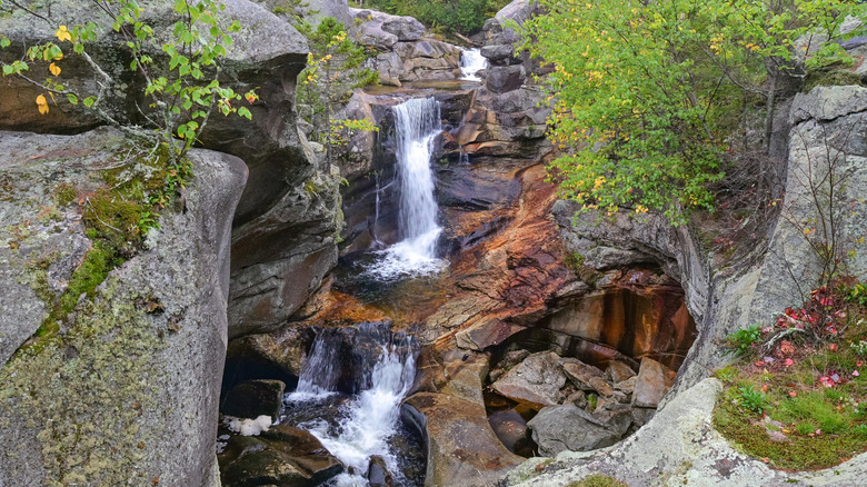 Screw Auger Falls within a gorge in Grafton Notch State Park in Maine