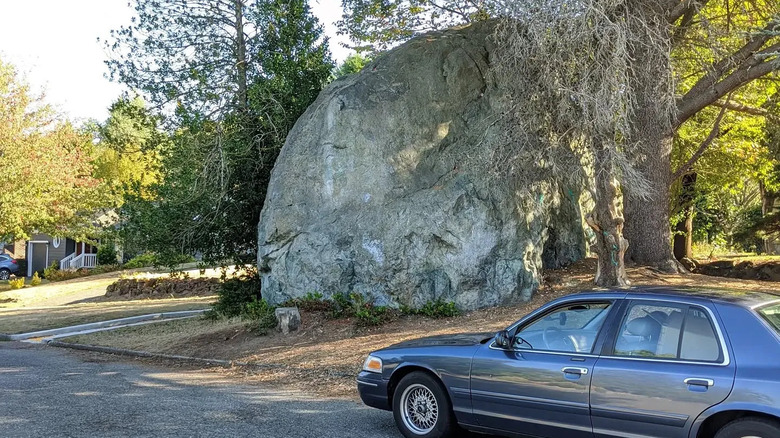 Wedgwood Rock in a park in Seattle, Washington