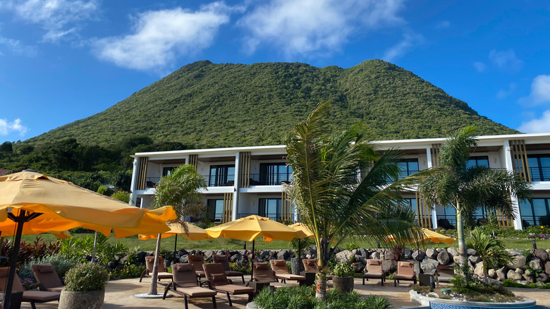 View of Quill Volcano in St. Eustatius from hotel