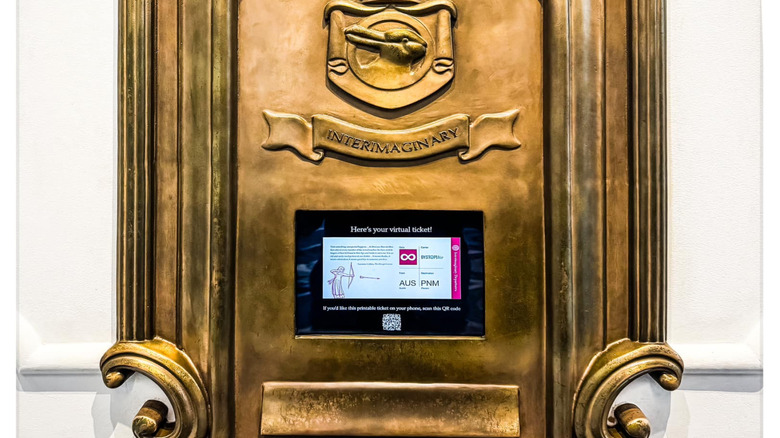Ticket window at Interimaginary Departures gate