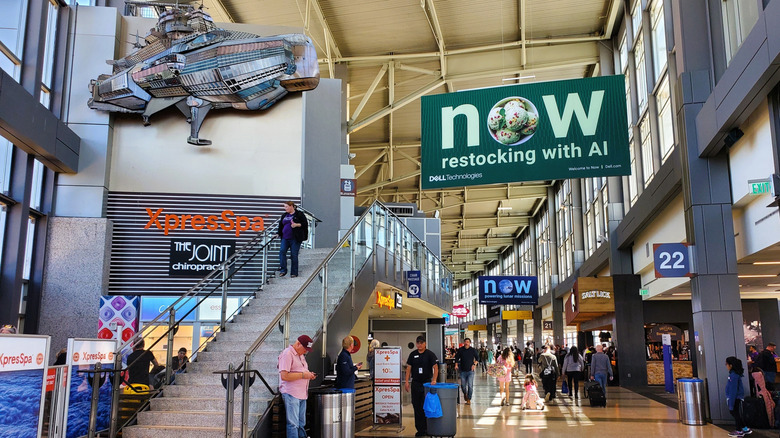 Busy terminal at Austin airport
