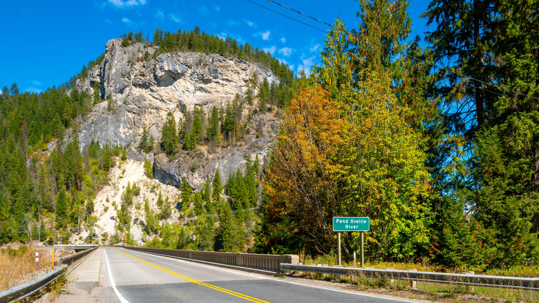 Pend Oreille River sign in Metaline Falls