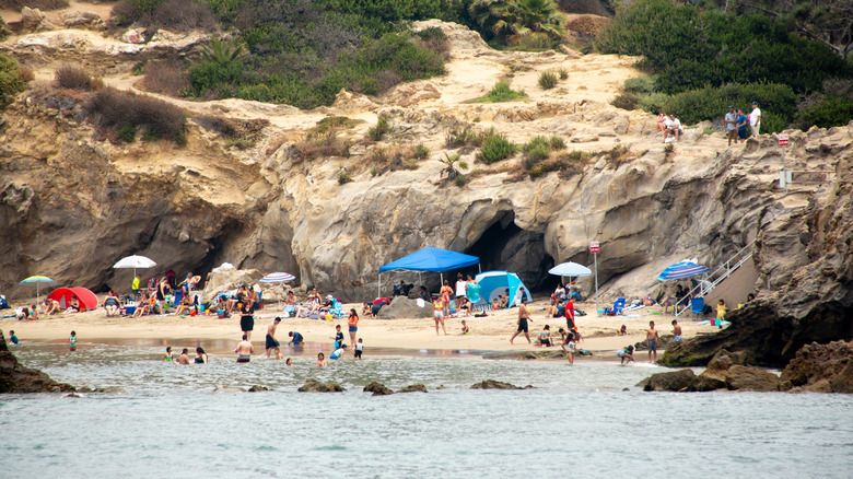 People on at the beach at Pirate's Cove