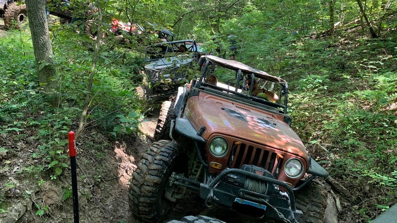 Jeep on rugged trail with in Pittsfield