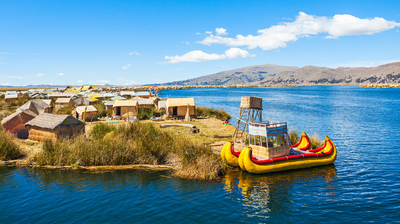 Uros island on Lake Titicaca