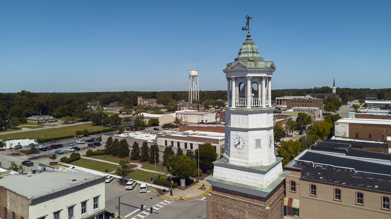 Aerial view of Camden City Clock Tower.