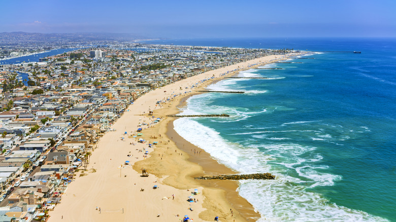 An aerial view of Newport Beach