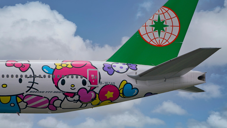 Hello Kitty characters on an EVA Air jet
